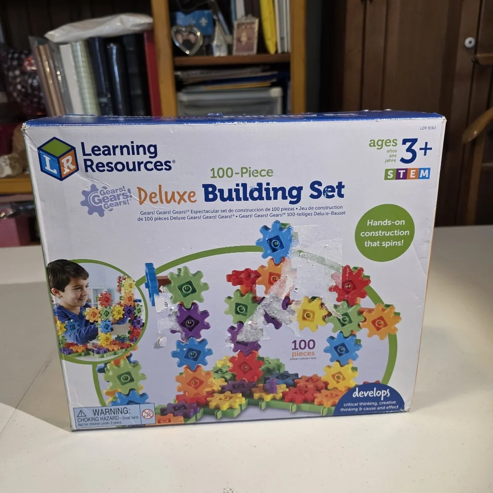 Learning Resources Deluxe Building Set - 100-Piece Gear Toy NEW In The Box STEM